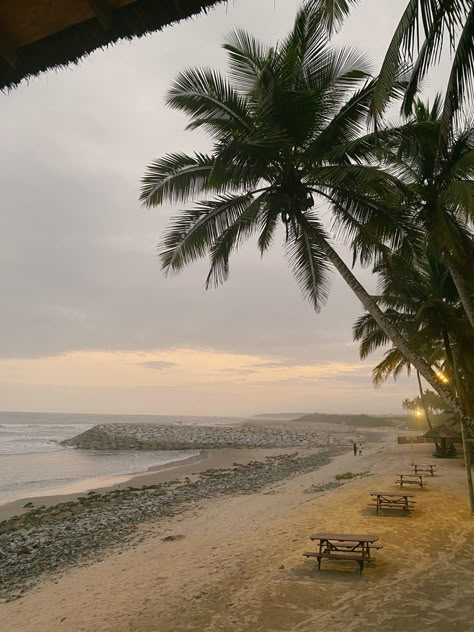 The most beautiful resort at Cape Coast beach, Ghana #capecoast #beach #tropicalvibes Ghana Houses, African Beach, Ghana Vacation Aesthetic, Ghana Aesthetic, Ghana Holiday, Ghana Landscape, Ghana Trip, Cape Coast Ghana, Accra Ghana Aesthetic