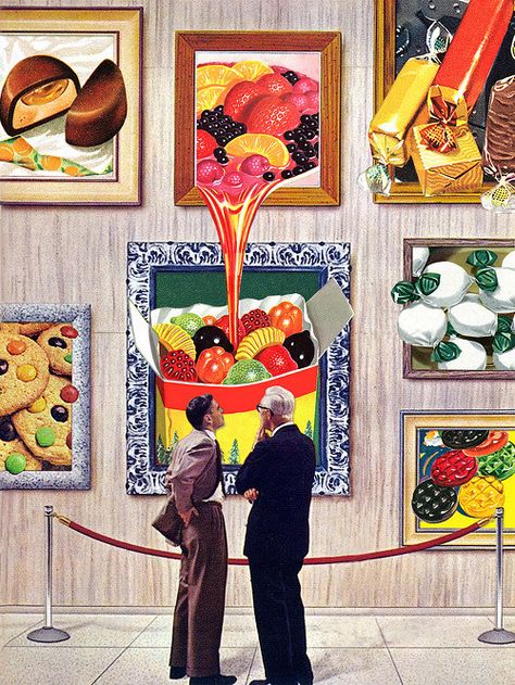 Eugenia Loli’s Collages Are Full of Vintage Eye Candy | Hi-Fructose Magazine Food Collage, Surreal Collage, Candy Art, Vintage Collage, Collage Artists, A Question, Photo Collage, Collage Art, Still Life