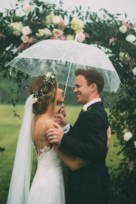 This Couple's Rainy Wedding Day at Castleton Farms is Too Pretty for Words The Image Is Found-39 Wedding Dress Modest, Rainy Wedding, Dress Modest, Wedding Crown, Wedding Hair And Makeup, Wedding Veils, Junebug Weddings, Wedding Planners, Trendy Wedding