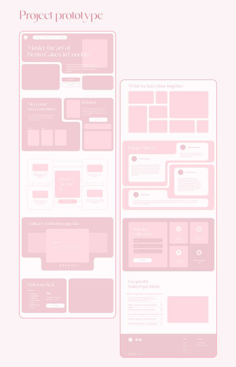 Bento Cake Masterclass| Landing Page Quick Start Guide Design, Blog Section Ui Design, Contact Website Page, Bento Layout Design, Gallery Section Website Design, Bento Website Design, Web Design Page Blocks, Bento Ui Design, Cute Web Design