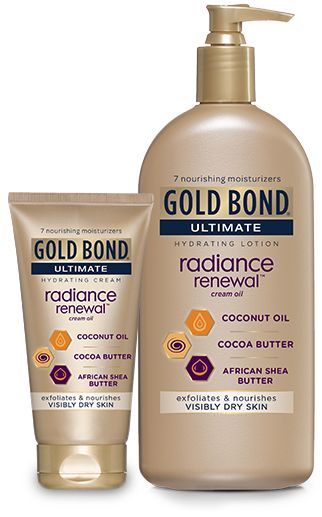 Cream: 5.5 oz Lotion: 14 oz Specially made cream oil blend richly hydrates to help prevent visibly dry skin from coming back. GOLD BOND® Ultimate Radiance Renewal™ cream-oil combines the ultimate triple-blend of Coconut Oil, Cocoa Butter and African Shea Butter to deliver nourishing, extended hydration. Gentle exfoliants help remove dead, dry skin cells that … Continued Gentle Face Scrub, African Shea Butter, Dry Skin Makeup, Exfoliating Lip Scrub, Skin Care Routine For 20s, Dry Skin On Face, Dry Skin Remedies, Face Scrub Homemade, Proper Skin Care