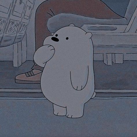 Aesthetic We Bare Bears Pfp, Ice Bear Icon Aesthetic, We Bare Bears Ice Bear Aesthetic, Polar Bear Aesthetic Cartoon, Ice Bear From We Bare Bears, We Bare Bears Blue Aesthetic, We Bare Bears Aesthetic Pfp, We Are Bears Aesthetic, Ice Bear Pfp Aesthetic