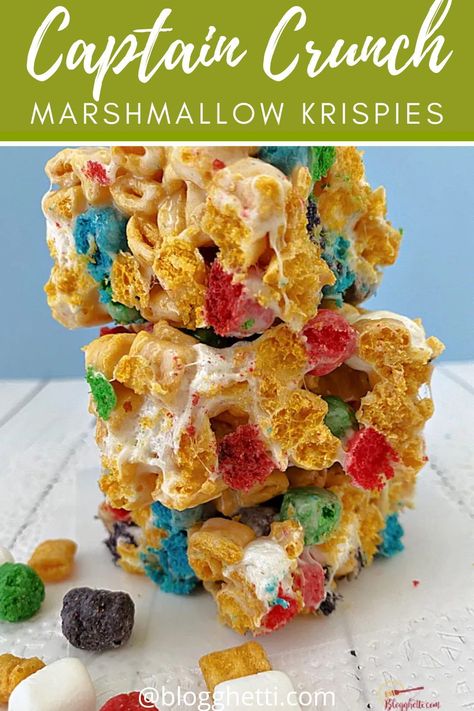 Youth Group Snacks, Marshmallow Cereal Treats, Chex Cereal Bars, Captain Crunch Berries, Group Snacks, Marshmallow Treats Recipe, Cereal Desserts, Captain Crunch Cereal, Cereal Treat Recipes