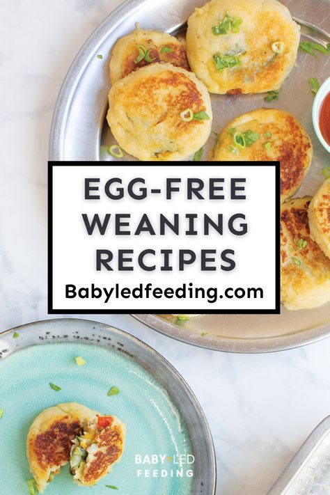 Egg-Free Weaning Recipes For Baby Led Weaning. Egg Free Blw, Egg Free Baby Pancakes, Egg Free Baby Recipes, Egg Free Baby Led Weaning, Recipes For Baby Led Weaning, Egg Allergy Recipes, Foods For Baby Led Weaning, Finger Foods For Baby, Led Weaning Recipes