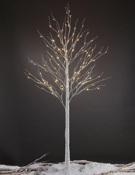 LIGHTSHARE 8FT 132 LED Birch Tree,Home,Festival,Party,Christmas,Indoor and Outdoor Use,Warm White Led Birch Tree, Branches Diy, Led Tree, Wall Hanging Diy, Uk Kitchen, Artificial Tree, White Led Lights, Birch Tree, Round Decor