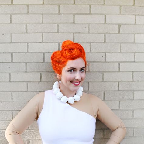 Wilma Flintstone Hair Tutorial Wilma Flintstone Hair Diy, Wilma Flintstone Hair, 60s Halloween Costumes, 60s Halloween, Flintstone Costume, Flintstones Halloween Costumes, Flintstones Costume, 60s Costume, Santa Gnomes