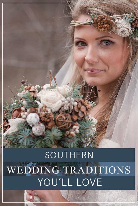 Old Wedding Traditions, Southern Charm Wedding Decorations, Southern Living Weddings, Appalachian Wedding Traditions, Traditional Southern Wedding Decor, Southern Wedding Hair￼, Southern Wedding Ideas, Low Country Wedding South Carolina, Burying The Bourbon Southern Weddings