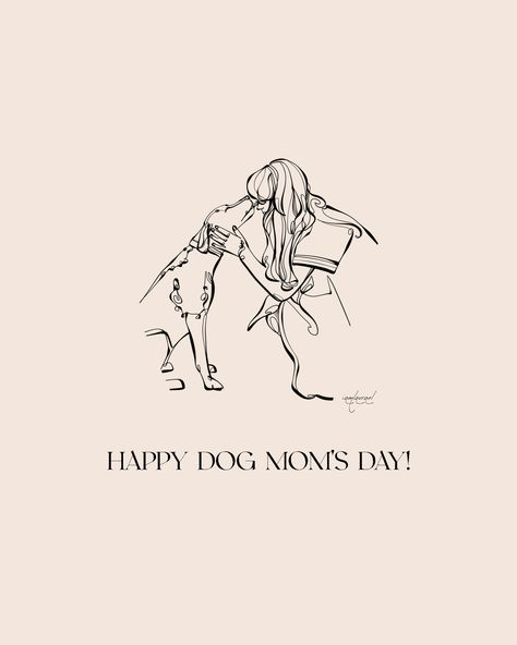 Dog Mom Illustration, Dog Line Illustration, Happy Dog Mom Day, Dog Captions, Lab Photography, Dog Line Drawing, Logo Dog, Dog Line Art, Dog Artist