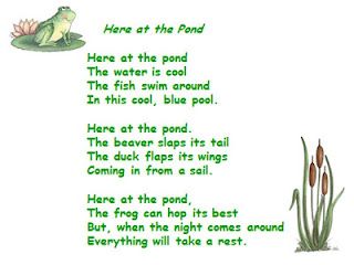 pond poem Pond Life Theme, Pond Habitat, Pond Crafts, Frog Song, Pond Animals, Spring Kindergarten, Songs For Toddlers, Teacher Material, Pond Life