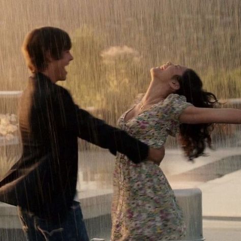 Kiss Under The Rain Aesthetic, Dancing In Rain Aesthetic, Music Diary, Couple In Rain, Troy And Gabriella, High School Musical 3, Dream Dates, 2024 Aesthetic, Kissing In The Rain