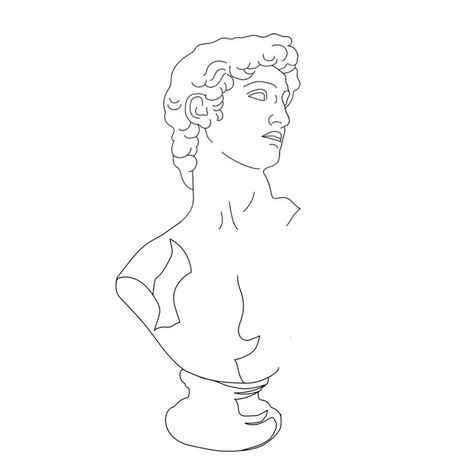 Statue Of David Tattoo Simple, David Statue Tattoo Design, Statue Of David Drawing, David Statue Tattoo, Sappho Tattoo, Rocket League Art, Statue Tattoo Design, David Tattoo, Apollo Statue