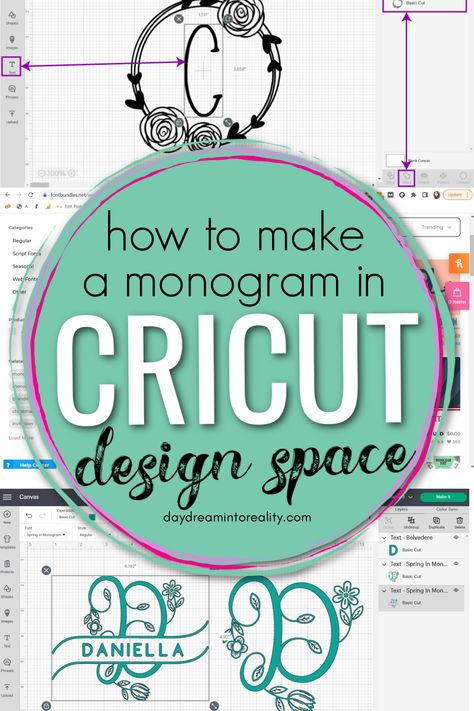 In today’s tutorial, I will teach you how to make beautiful monograms in Cricut Design Space. There are multiple techniques to achieve different results, and today you’ll feel empowered to make a monogram for every occasion! Design Space Cricut Tutorials, Cricut Planner, Crichton Ideas, Cricut Printables, Cricut Videos, Cricut Projects Easy, Cricut Explore Air Projects, Cricut Help, Cricut Hacks