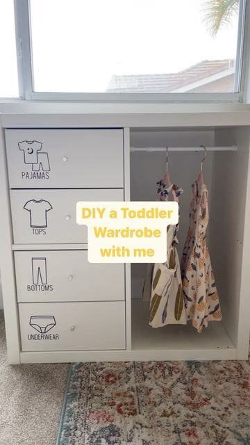 Ikea Toddler Room, Ikea Montessori, Montessori Wardrobe, Montessori Toddler Rooms, Toddler Wardrobe, Ikea Drawer, Toddler Room Organization, Toddler Closet, Baby Clothes Storage