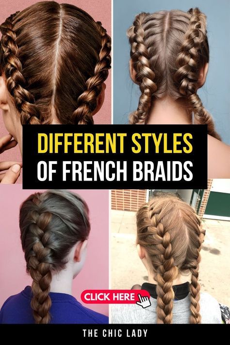 Different Styles of French Braids for Various Occasions Different Types Of French Braids, French Braids With Curls, French Braids Hairstyle, French Braid Pigtails, French Braid Styles, Braid Videos, French Braids, French Braid Hairstyles, Hair Braid Videos