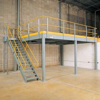 16x11’ - 10’ Mezzanine Warehouse Office Space, Warehouse Office Design, Industrial Office Space, Warehouse Office, Garage Loft, Industrial Office Design, Mezzanine Floor, Automotive Shops, Warehouse Design