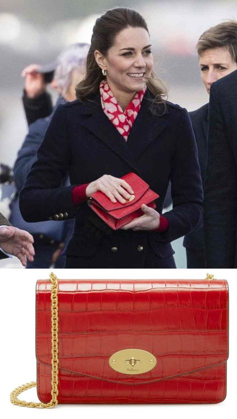 BACK IN STOCK - Mulberry Small Darley Red Croc Bag Mulberry Darley Outfit, Mulberry Small Darley, Kate Middleton Bags, Mulberry Darley, Princess Kate Style, Croc Bag, Kate Bags, Hibiscus Red, Bag Styles