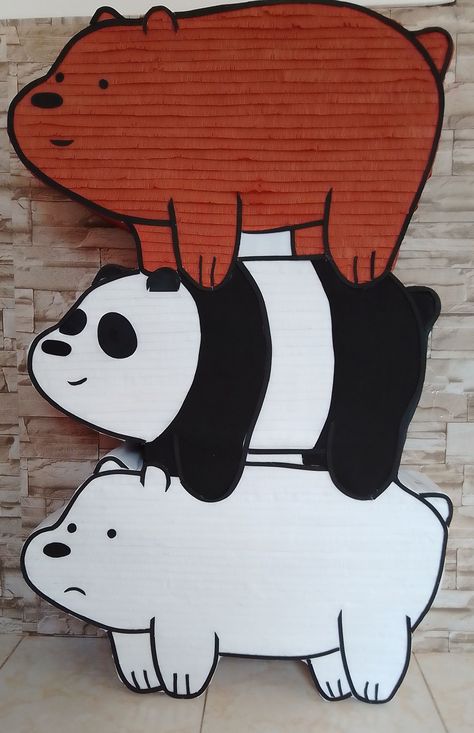 We Bare Bears Party, Birthday Theme Decoration, Bear Bears, Diy Pinata, Bear Birthday Party, Bear Theme, Bear Party, Bear Decor, We Bear