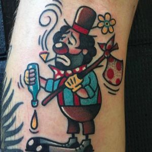 Monopoly Man Tattoo, Jester Tattoo, Traditonal Tattoo, Money Bag Tattoo, Hobo Clown, Monopoly Man, Traditional Tattoo Old School, Man Tattoo, Cool Tattoo Drawings