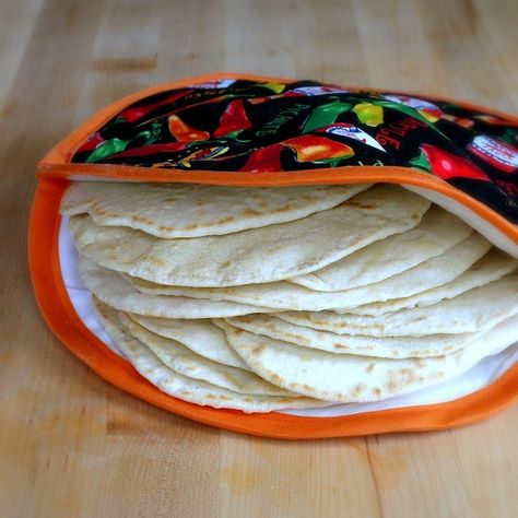 Homemade Flour Tortillas | The Good Hearted Woman Homemade Flour, How To Make Corn, Potato Bag, Homemade Flour Tortillas, Tortilla Warmer, Trendy Sewing, Towel Crafts, Kitchen Fabric, Small Sewing Projects