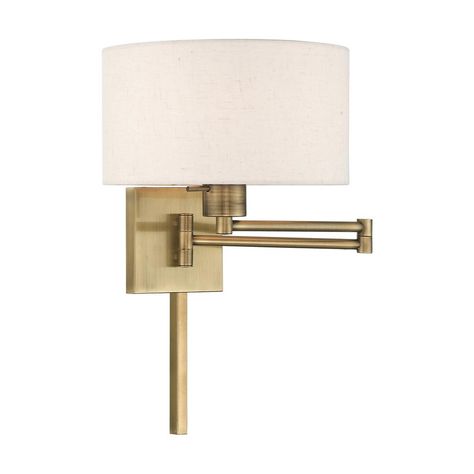 Livex Lighting 1-Light Antique Brass Swing Arm Wall Lamp Lamp Bedside, Lighting Wall, Transitional Wall Sconces, Livex Lighting, Lamps For Sale, Light Bulb Types, Wall Light Fixtures, Wall Lamps, Beach Houses