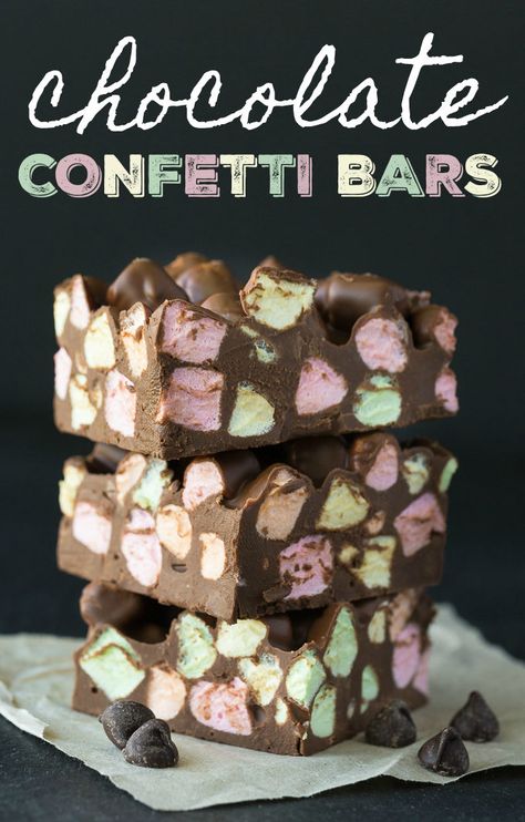 Magical Desserts, Confetti Bars, Dessert Aux Fruits, Delicious Brownies, No Bake Bars, Melting Chocolate Chips, Vintage Recipes, Candy Recipes, Dessert Bars