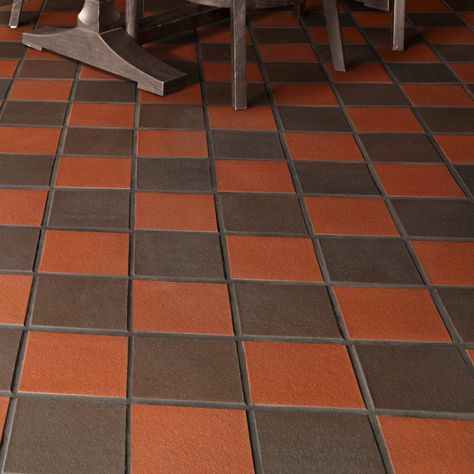 Quarry Tile Floor, Floor Ceramic, Tile Countertops Kitchen, Rock Tile, Saltillo Tile, Painting Tile Floors, Quarry Tiles, Small Tiles, Clean Tile