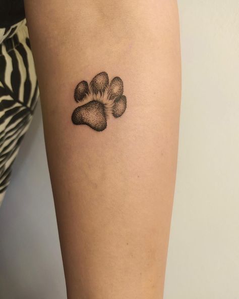 Creative Paw Print Tattoo, Tattoos With Paw Prints, Realistic Paw Print Tattoo, Ink Paw Print Tattoo, Paw Prints Tattoos, Pet Paw Tattoo, Simple Paw Print Tattoo, Tattoo For Pet, Pet Paw Print Tattoo