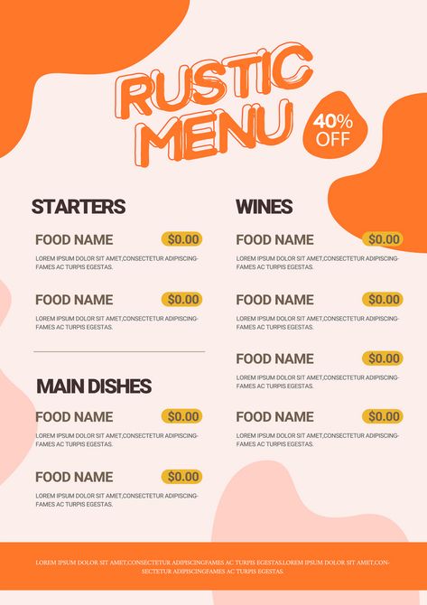 orange shape restaurant fury menu publicity template#pikbest#templates Orange Menu Design, Alive Tattoo, Menu Sans Gluten, Restaurant Poster, Menu Designs, Simple Poster, Menu Planners, Presentation Video, Food Names