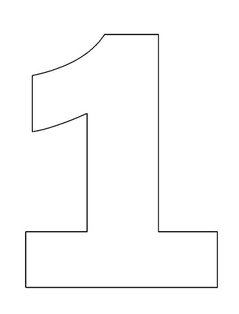 Number One Coloring Page Number One Cutout, Number 1 Silhouette, Number 1 Printable Template, Number One Coloring Page, Number One Template, 1 Lettering Number, Number 1 Template Free Printable, Number 1 For Birthday, Number One Printable