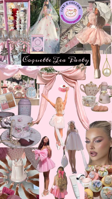 @teatechventures #coquette #coquetteaesthetic #coquetteteaparty #teaparty #girlblogger #selfcare #fancy #glam #pink #blush #lightpink #marieantoinette #pinkwhite #pilatesprincess #tea #teatime #beauty Coquette Party, Birthday Goals, Pink Birthday Party, Tea Party Theme, Baby Shower Inspiration, Tea Party Birthday, 12th Birthday, Pink Birthday, Blogger Girl