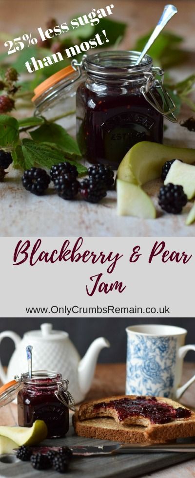 Blackberry Pear Jam, Pear And Blackberry Recipes, Pear Jam Recipe, Blackberry Jam Recipes, Low Sugar Jam, Pear Jam, Blackberry Recipes, Homemade Condiments, Blackberry Jam