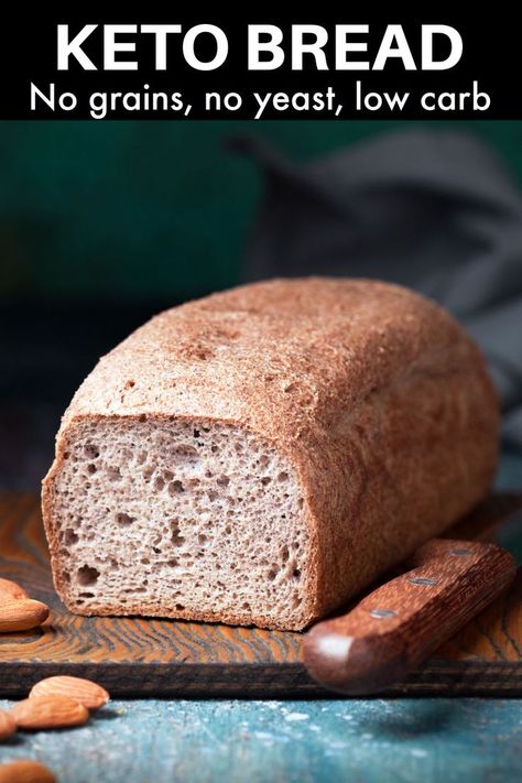 Bread No Yeast, Best Low Carb Bread, Almond Flour Bread, Best Keto Bread, Almond Bread, Boiled Egg Diet Plan, Diet Breakfast Recipes, Vegan Keto, Low Carb Bread