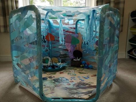 Eyfs Ocean Activities, Under The Sea Eyfs Craft, Water Reggio Emilia, Reggio Emilia Ocean Activities, Under The Sea Tuff Tray Ideas Eyfs, Sea Tuff Tray Ideas, Under The Sea Tuff Tray Ideas, Under The Sea Eyfs Activities, Under The Sea Toddler Activities