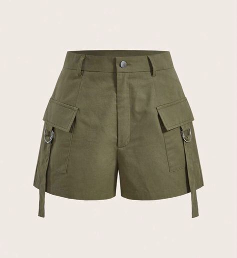 Green Cargo Shorts Outfit, Short Verde Militar, Papyrus Cosplay, Cargo Shorts Outfit, Shorts Verde, Short Verde, Celana Kargo, Army Shorts, Green Cargo Shorts