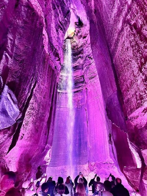 Ruby Falls is a series of underground cascading waterfalls totaling 145 feet in Lookout Mountain, near Chattanooga, Tennessee, in the United States. Ruby Falls was accidentally discovered by Leo Lambert in 1928. Usa Waterfalls, Ruby Falls, Lookout Mountain, Chattanooga Tennessee, Winter 2023, A Series, The United States, Tennessee, Ruby