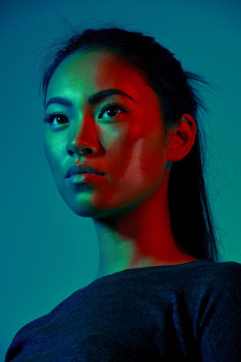 Jill Greenberg, Colorful Portrait Photography, Neon Paint, Portraiture Photography, Face Drawing Reference, Neon Painting, Portrait Lighting, Photographie Portrait Inspiration, Japanese Landscape