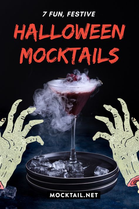 7 Delicious great Non-Alcoholic Drink Recipes for every Halloween Party: Festive and Spooky Mocktails are also fun for kids and adults- everyone can enjoy them! Each drink is delicious, unique and perfectly themed for this time of year. Halloween Mocktails Non Alcoholic, Honeydew Smoothie, Halloween Party Drinks, Mocktail Drinks, Caramel Pears, Hocus Pocus Party, Candy Eyeballs, Halloween Cocktail, Mocktail Recipes