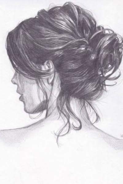 Hair Bun Drawing, Bun Drawing, Realistic Hair Drawing, Hair Sketch, Hair Drawing, 수채화 그림, Hair Bun, Fashion Design Sketches