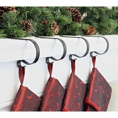 Haute Decor Original MantleClip Stocking Holder Color: Stocking Hooks, Black Stocking, Fur Tree, Stocking Holder, Christmas Stocking Holders, Stocking Hanger, Hanging Stockings, Stocking Tree, Decoration Originale