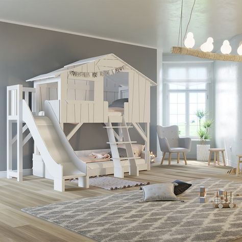 Tree House Bunk Bed, House Bunk Bed, Bunk Bed With Slide, Kura Bed, Bunk Beds With Stairs, Cabin Bed, Bunk Bed Designs, Space Bedding, Bed With Slide