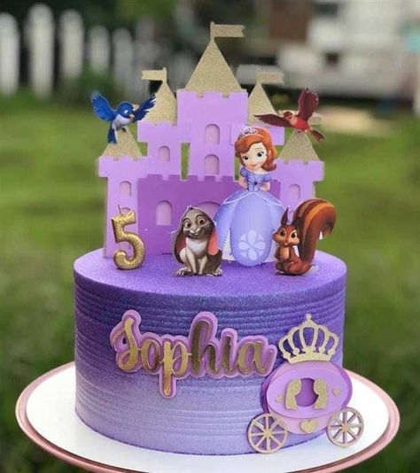 Sofia The First Cake Design, Sofia Theme Cake, Sophia The First Cake, Princess Sophia Cake, Princess Sofia Birthday Party Ideas, Sofia Birthday Cake, Sofia The First Birthday Cake, Princess Sofia Cake, Sophia Cake