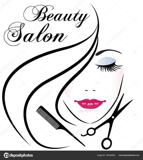 Pretty Woman Hair, Scissors Logo, Hair Logo Design, Hair Stylist Logo, Hair Salon Logos, Salon Logo Design, Hair Logo, Beauty Parlour, Beauty Salon Logo