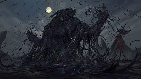 Transformative effect [commission] by ThemeFinland on DeviantArt Tar Monster, Big Monsters, Shadow Realm, Dnd Creatures, Devil Fruit, Futuristic Armour, Spirit Animal Art, Eldritch Horror, Cthulhu Mythos