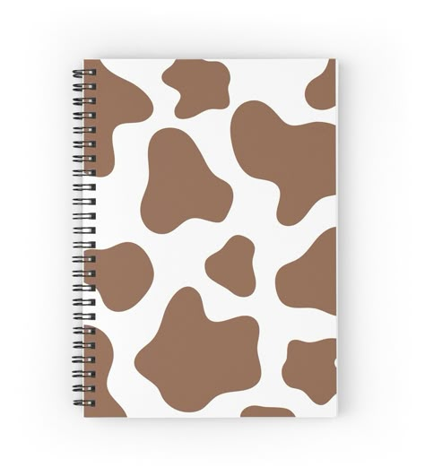 Spiral notebooks with high-quality edge-to-edge print on front. 120 pages in your choice of ruled or graph lines. Brown and White Cow Print Pattern Aesthetic Cow Print, Cute Cow Print Things, Cow Print Stuff, Cow Print School Supplies, Cow Print Bible Cover, Brown Notebook, Cow Print Ipad Case, Cow Stationary, Cow Colour