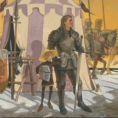 A Knight of the Seven Kingdoms is a collection containing the first three Dunk and Egg novellas by George R. R. Martin. Illustration by Gary Gianni. Dunk And Egg Art, Gary Gianni, Dunk And Egg, Knight Errant, Asoiaf Aesthetic, Modern Medieval, Seven Kingdoms, Medieval Aesthetic, Fire Fans