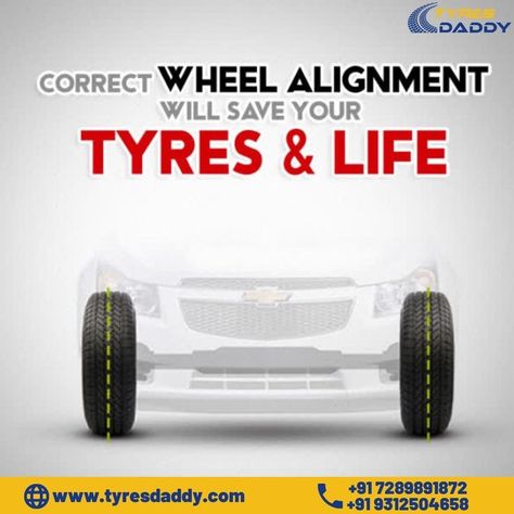 It's Time To Check Your Wheel Alignment. Correct Wheel Alignment will Save your Tyres & Life. Tyres Daddy: A One-Stop Solution for all your car, bikes and superbikes tyres; fitment, alignment and balancing! Connect with us today at +91 7289891872 for all your tyres needs! #tyresdaddy #tyres #superbikes #tires #superbiketyres #ApolloTyres #Vredestein #ceat #MRF #WheelAlignment #apllocartyres #wheelbalancing #cartyresalignment #cars #automobile Car Wheel Alignment, Digital Marketing Facts, Hybrid Cars, Lovely Car, Wheel Alignment, Car Bike, Hybrid Car, Bike Tire, Creative Ads