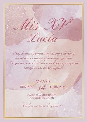 Tarjeta de invitación Cumpleaños 15 Elegante Pastel - Templates by Canva Pastel Template, Quinceanera Invitations, Quince, Quinceanera, Birthday Party, Pastel, Birthday