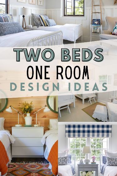 What is a twin room you ask? A twin room is a bedroom with two twin beds. Most commonly you see this setup in kids’ bedrooms as well as guest rooms. I love this design for fitting two beds in one small bedroom. With this layout, you’ll be able to create a functional shared space with minimal actual space. #twinbedroom #guestbedroom Two Beds In One Room, Bedroom With Two Twin Beds, Small Shared Bedroom, Diy Twin Bed, Twin Beds Guest Room, Small Room Layouts, Shared Bedroom Ideas, Small Kids Bedroom, Small Guest Room