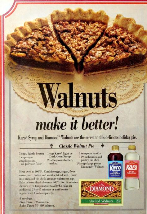 Diamond Walnut Pie Crust Recipes, Walnut Pie Recipe Easy, Maple Walnut Pie, Walnut Pies, Black Walnut Pie, Chocolate Walnut Pie, Walnut Pie Recipe, Walnut Desserts, Walnuts Recipe