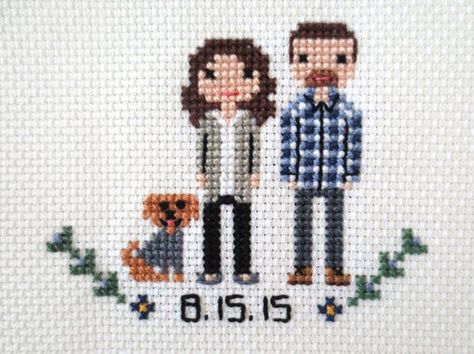 Great plaid shirt. Pixel People, Stitch Family, Portrait Cross Stitch, Stitch People, Cross Stitch Family, Cross Stitch Beginner, Embroidery Tips, Cross Stitch Fonts, Custom Cross